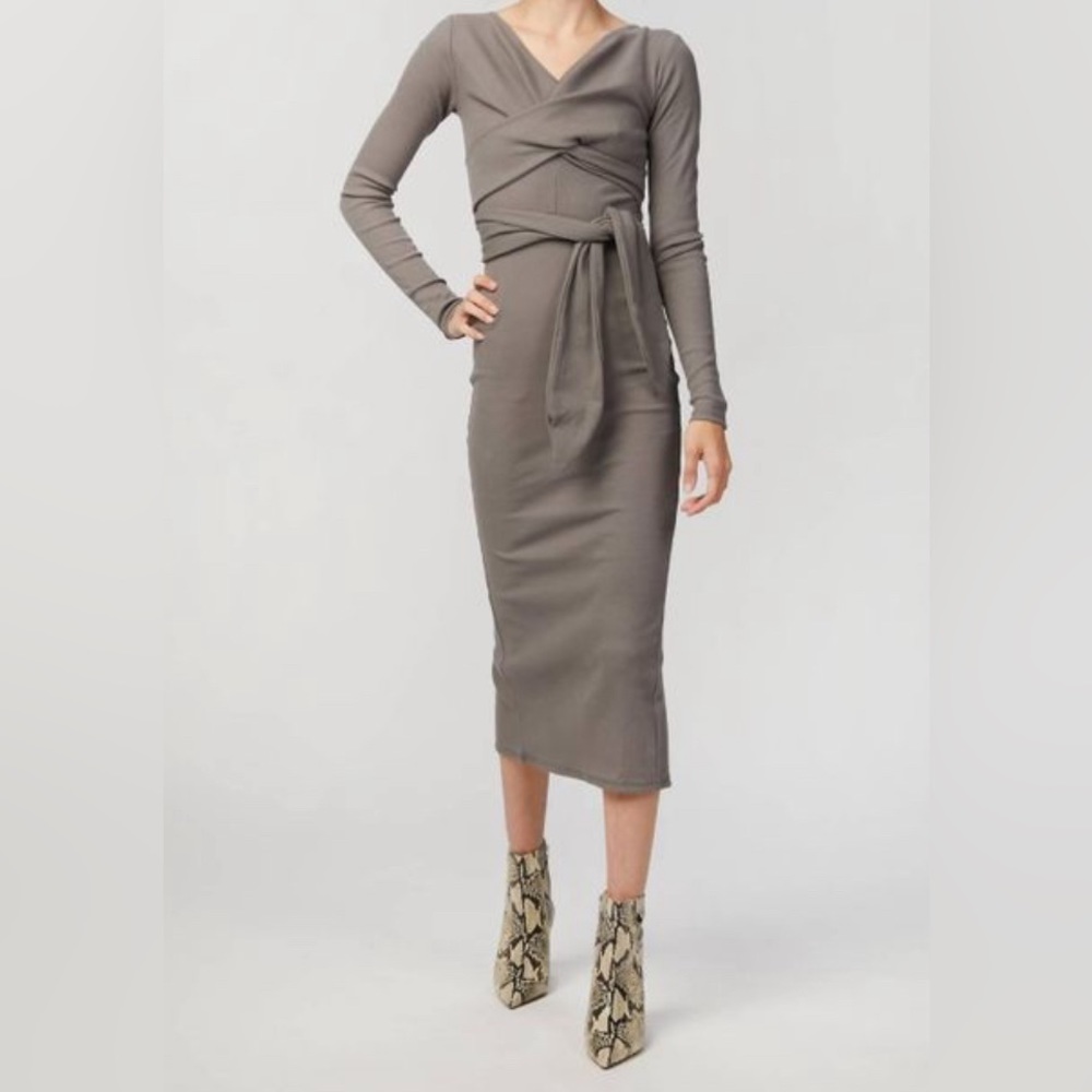 The Line by K grey knit wrap dress Saloma II, XL, NWT